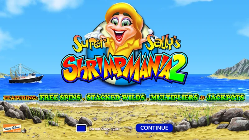 Super Sally's Shrimpmania 2 - 5x4のリールと40のペイライングリッドのメインスクリーン